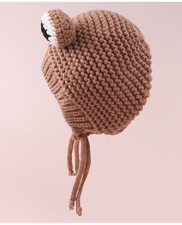 Babyhug Woollen Cap with Knot - Yellow