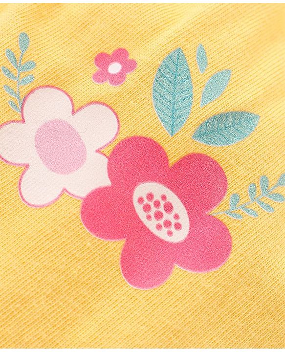 Babyhug 100% Cotton Knit Bloomer with Floral & Butterfly Print Pack of 3 - Pink Yellow & Blue