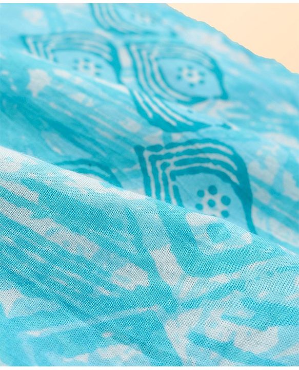 Babyhug Cambric Woven Full Sleeves Printed Kurta Pyjama Set - Blue