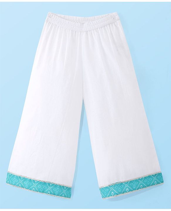 Babyhug Cotton Woven Three Fourth Sleeves Printed Kurta with Tassle Detailing & Palazzo with Dupatta Set - Blue