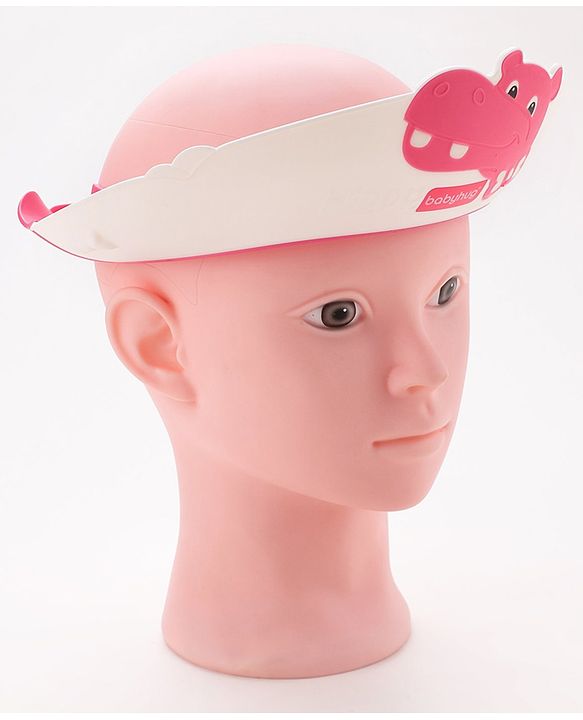 Babyhug Adjustable Shower Caps with Buckle & crocodile Print - Pink