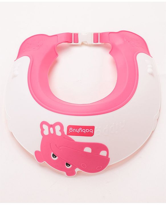 Babyhug Adjustable Shower Caps with Buckle & crocodile Print - Pink
