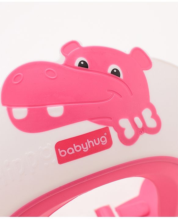 Babyhug Adjustable Shower Caps with Buckle & crocodile Print - Pink