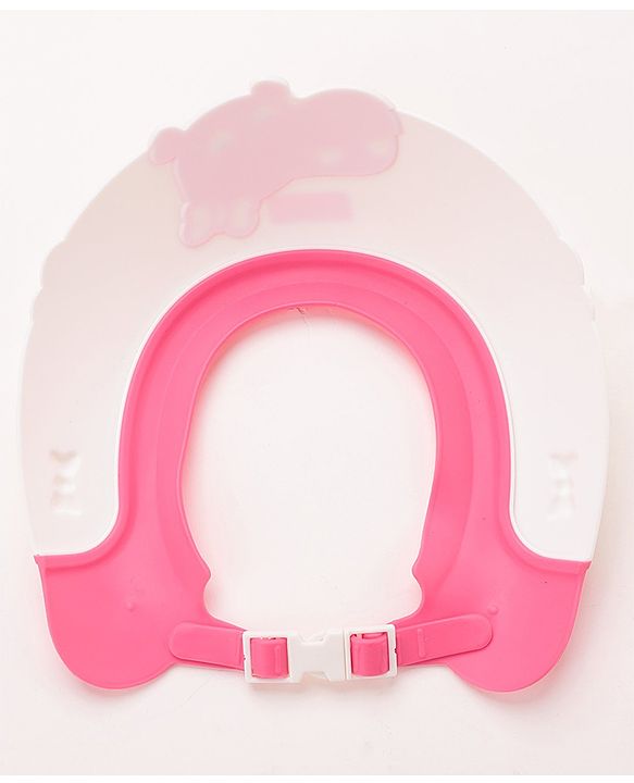 Babyhug Adjustable Shower Caps with Buckle & crocodile Print - Pink