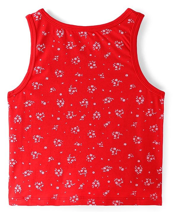 Pine Kids Cotton Lycra Knit Sleeveless  Slips  Floral Print Pack of 3 - Multicolour