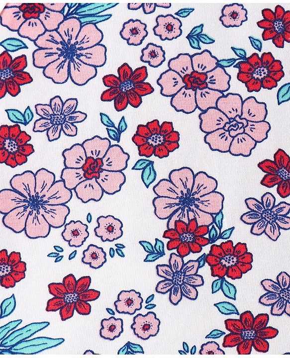 Pine Kids Cotton Lycra Knit Sleeveless  Slips  Floral Print Pack of 3 - Multicolour