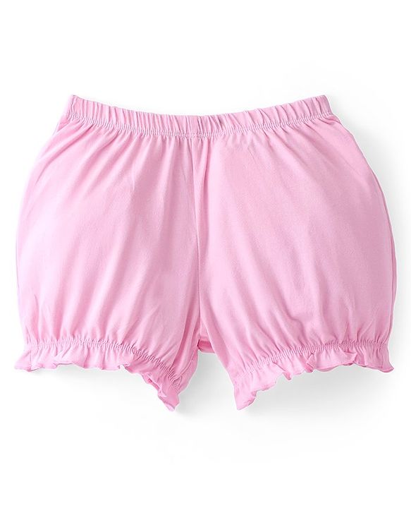 Pine Kids Cotton Lycra Mid Thigh Solid Panties & Bloomers Pack of 3 - Pink