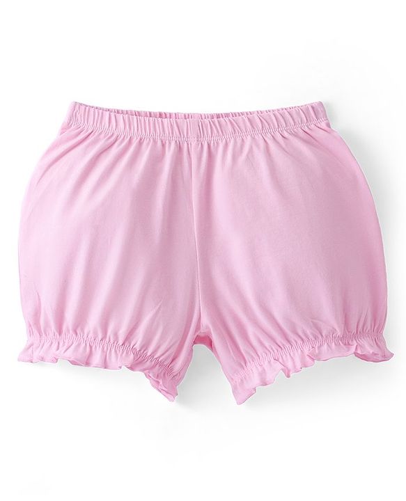 Pine Kids Cotton Lycra Mid Thigh Solid Panties & Bloomers Pack of 3 - Pink