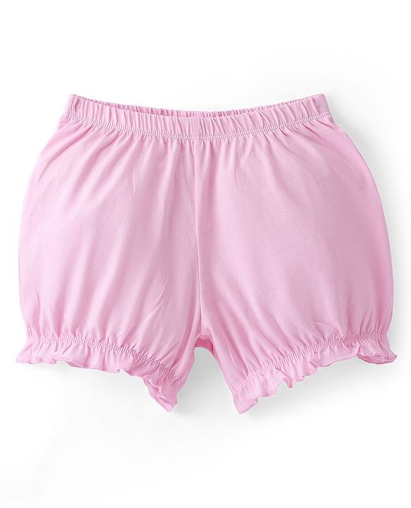 Pine Kids Cotton Lycra Mid Thigh Solid Panties & Bloomers Pack of 3 - Pink