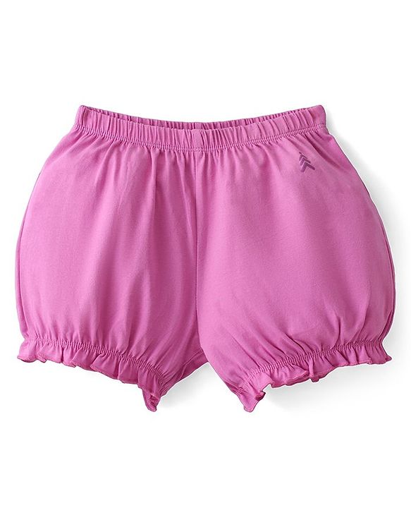 Pine Kids Cotton Lycra Mid Thigh Solid Panties & Bloomers Pack Of 3 - Multicolour