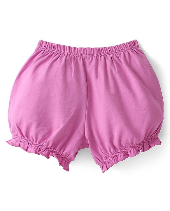 Pine Kids Cotton Lycra Mid Thigh Solid Panties & Bloomers Pack Of 3 - Multicolour