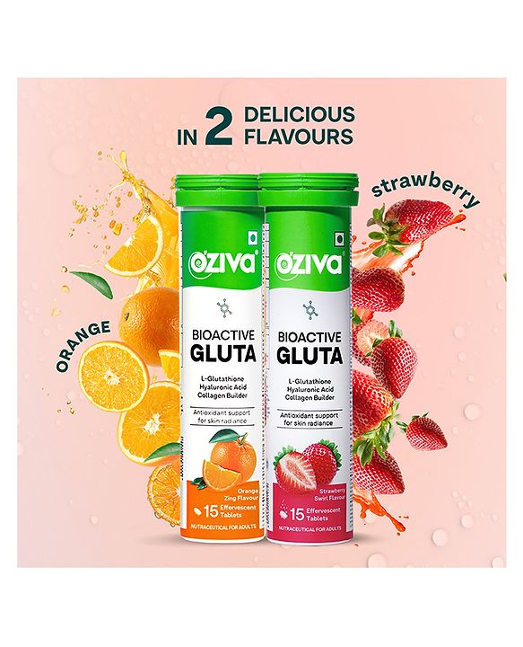 oziva glutathione amazon OZiva Bioactive Gluta Fizzy ( L-Glutathione, Asthaxanthin) to Reduce  Cellular Damage - Strawberry(15 tablets) Online in India, Buy at Best Price  from FirstCry.com