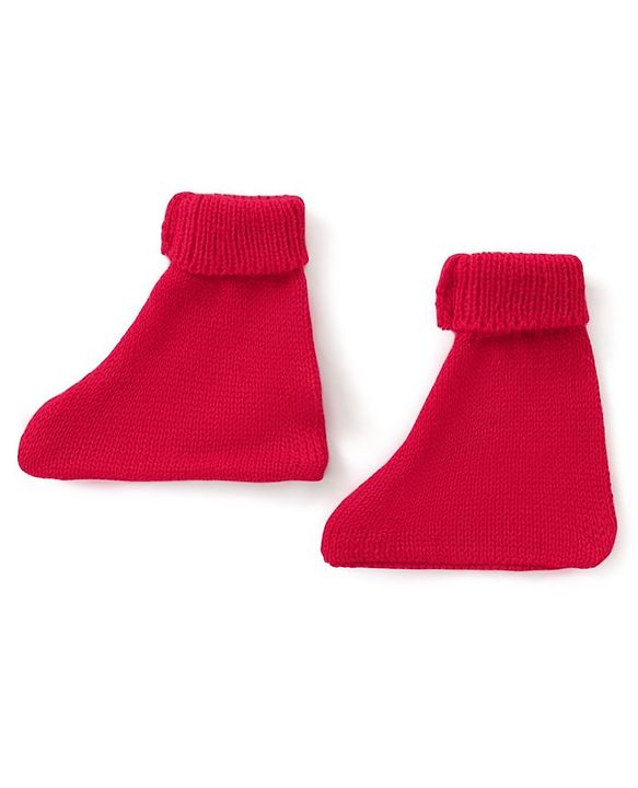 Babyhug Knit Full Sleeves Front Open Cable Knit Design Sweater Set with Cap & Booties - Red & Navy Blue
