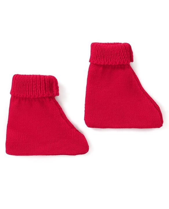 Babyhug Knit Full Sleeves Front Open Cable Knit Design Sweater Set with Cap & Booties - Red & Navy Blue