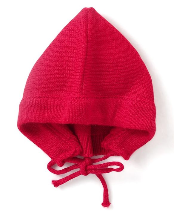 Babyhug Knit Full Sleeves Front Open Cable Knit Design Sweater Set with Cap & Booties - Red & Navy Blue