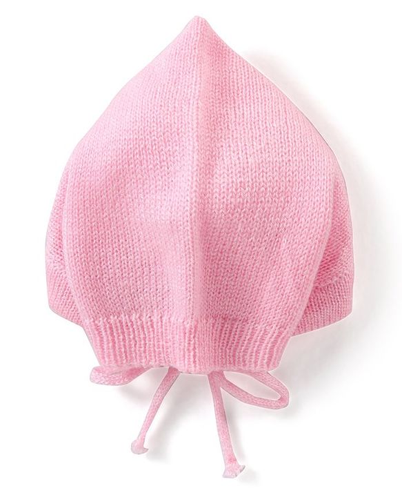 Babyhug Knitted Full Sleeves Front Open Sweater Set with Cap & Pair of Booties - Pink