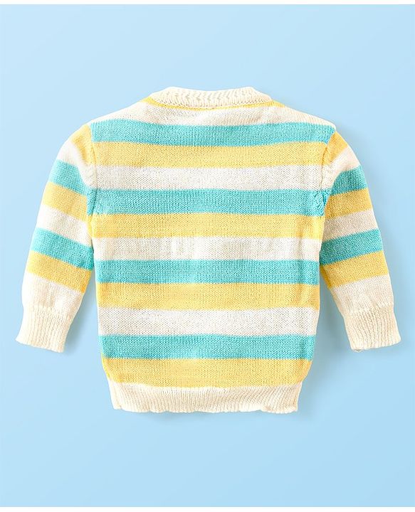 Babyhug Knitted Full Sleeves Baby Sweater Set with Cap & Booties Cable Knit Design - Multicolor