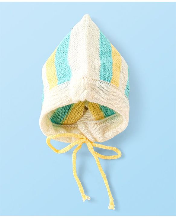 Babyhug Knitted Full Sleeves Baby Sweater Set with Cap & Booties Cable Knit Design - Multicolor