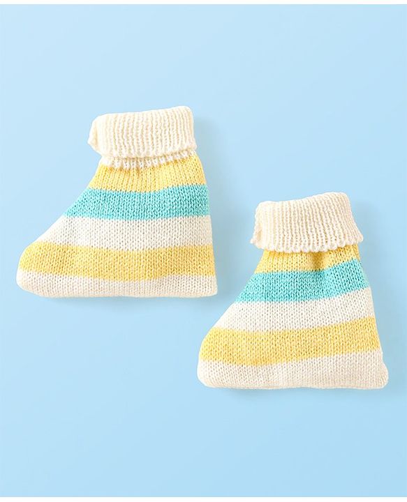 Babyhug Knitted Full Sleeves Baby Sweater Set with Cap & Booties Cable Knit Design - Multicolor