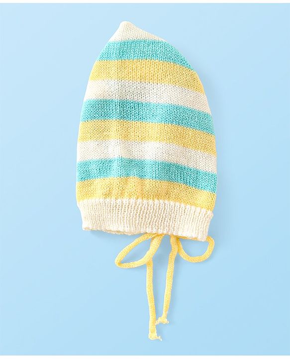 Babyhug Knitted Full Sleeves Baby Sweater Set with Cap & Booties Cable Knit Design - Multicolor