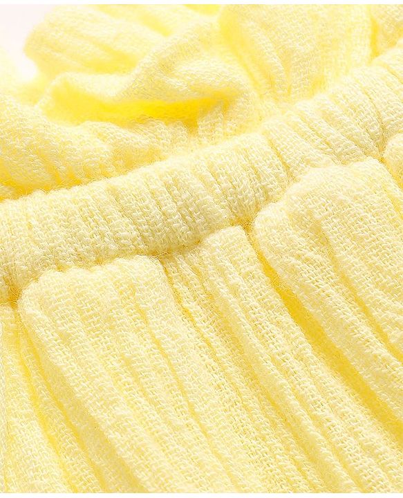 Babyhug Rayon Woven Singlet Sleeves Frock With Ombre Detailing & Pineapple Sling Bag  - Lemon Yellow