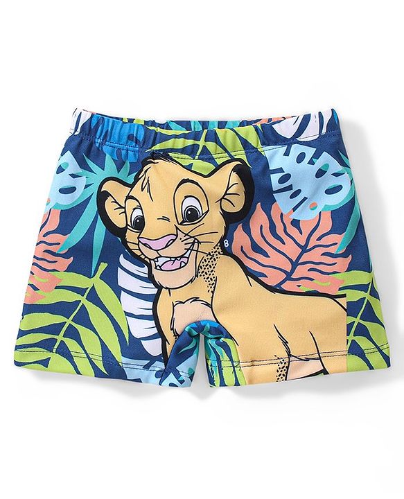 Babyhug Disney Mid Thigh Swimming Trunk With Lion King Graphics - Blue