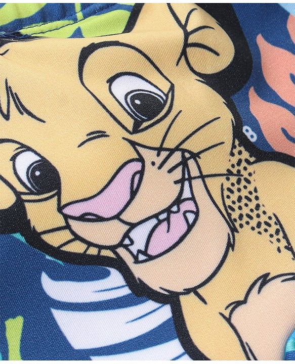 Babyhug Disney Mid Thigh Swimming Trunk With Lion King Graphics - Blue