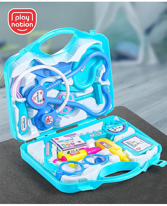 Play Nation Premium 14 Pcs Blue Little Doctor Play Set for Kids