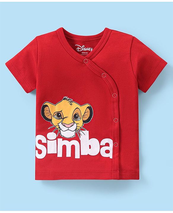 Babyhug Disney 100% Cotton Knit Half Sleeves Lion King Printed Set of Vests Pack of 3 - Multicolour