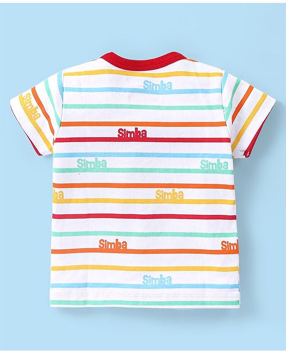 Babyhug Disney 100% Cotton Knit Half Sleeves Lion King Printed Set of Vests Pack of 3 - Multicolour
