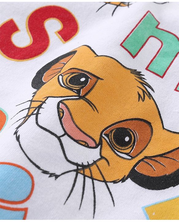 Babyhug Disney 100% Cotton Knit Half Sleeves Lion King Printed Set of Vests Pack of 3 - Multicolour