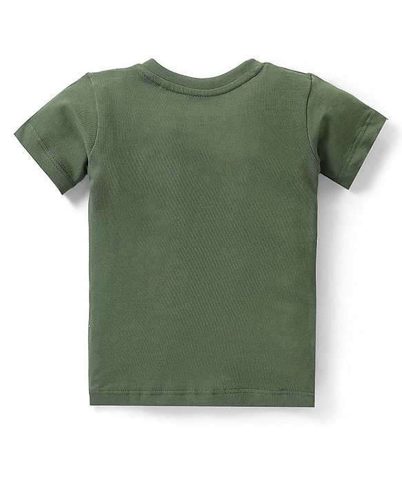 Babyhug Cotton Knit Half Sleeves Jungle Safari Print T-Shirt & Shorts Set - Green