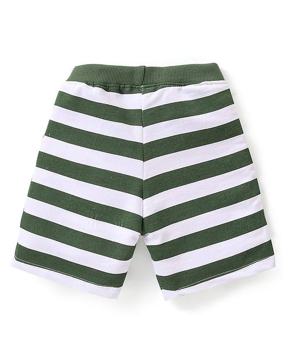 Babyhug Cotton Knit Half Sleeves Jungle Safari Print T-Shirt & Shorts Set - Green