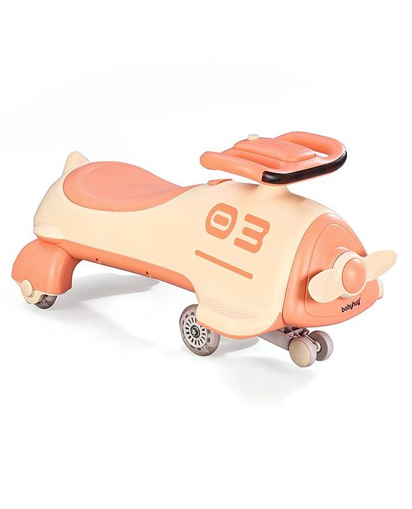Babyhug Baby Magic Premium Aero Kids Magic Swing Car With Music Lights & ABEC 7 Bearing with PU LED Wheels - Orange