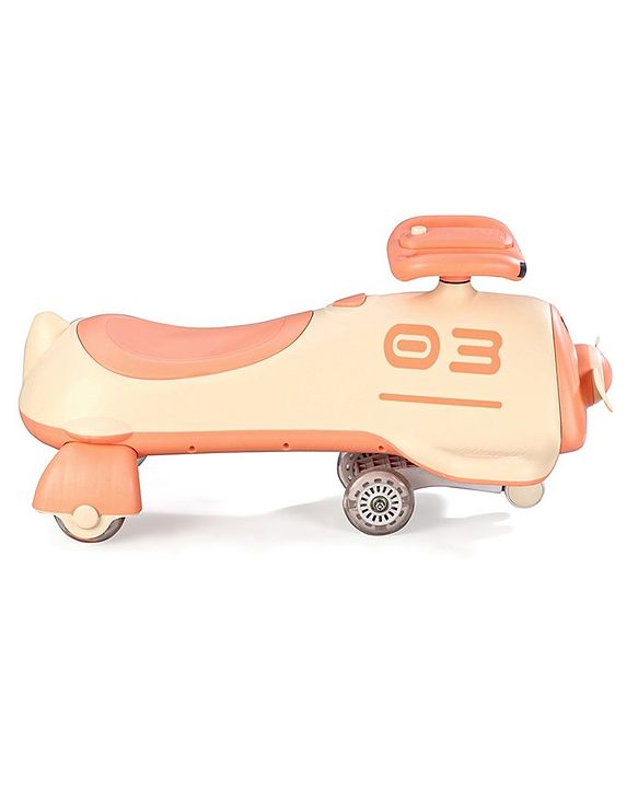Babyhug Baby Magic Premium Aero Kids Magic Swing Car With Music Lights & ABEC 7 Bearing with PU LED Wheels - Orange