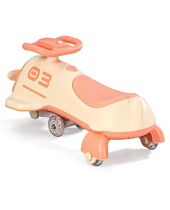 Babyhug Baby Magic Premium Aero Kids Magic Swing Car With Music Lights & ABEC 7 Bearing with PU LED Wheels - Orange
