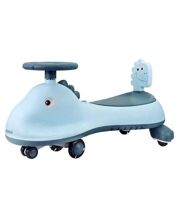 Babyhug Dino Drift Kids Swing Car with ABEC 7 Bearing,Lights,Muisc & PU LED Wheels - Multicolor