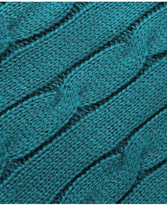 Babyhug Knitted Sleeveless Pullover Sweater Vest with Cable Knit Design - Teal Blue