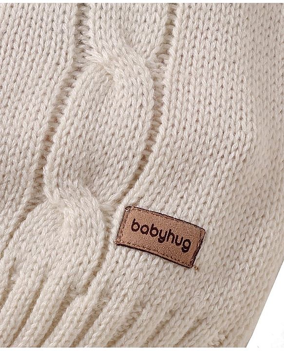 Babyhug Knitted Sleeveless Pullover Sweater Vest with Cable Knit Design - Teal Blue