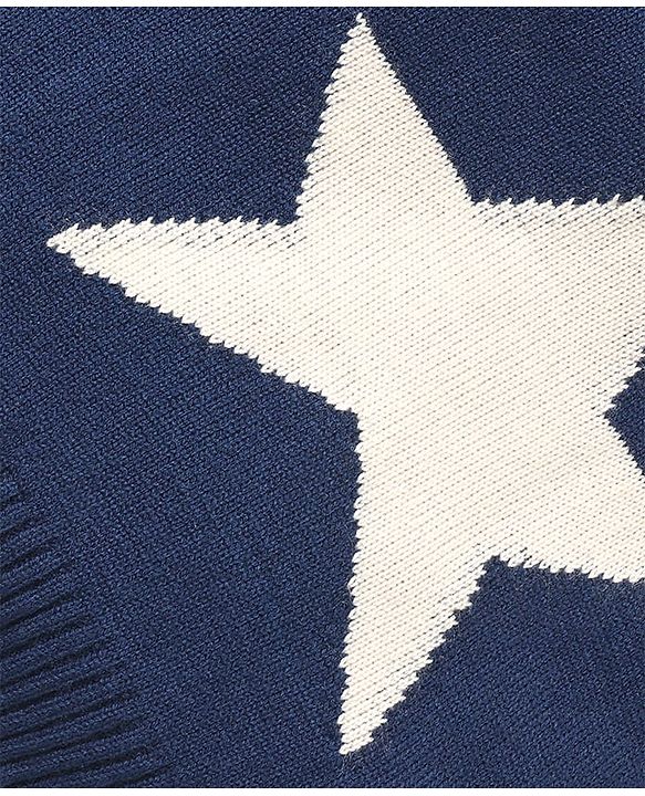 Babyhug Knitted Sleeveless Pullover Sweater Vest with Star Design - Navy Blue