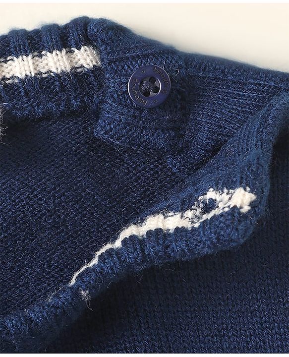 Babyhug Knitted Sleeveless Pullover Sweater Vest with Star Design - Navy Blue