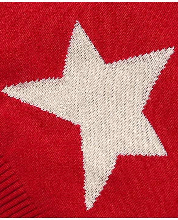 Babyhug Knitted Sleeveless Pullover Sweater Vest with Star Design - Red