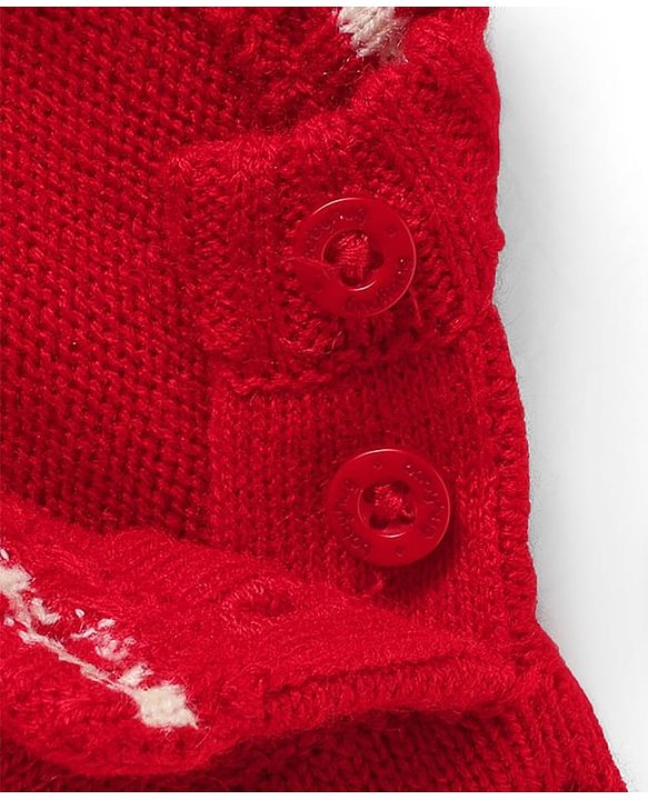Babyhug Knitted Sleeveless Pullover Sweater Vest with Star Design - Red