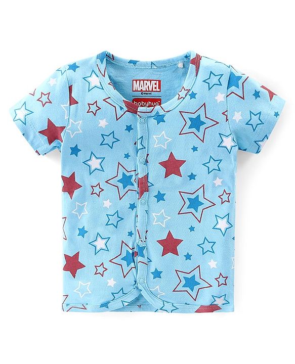Babyhug Marvel 100% Cotton Knit Half Sleeves Jhablas with Spiderman Graphics Pack of 3 - Yellow Blue & White