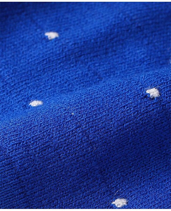 Babyhug Knitted Full Sleeves Polka Dot Design Woolen Dress -  Royal Blue