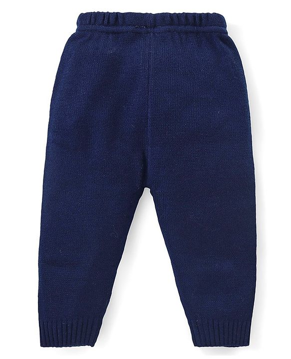 Babyhug Knit Full Sleeves Pullover Sweater & Pant Set Stripe Design - Multicolour