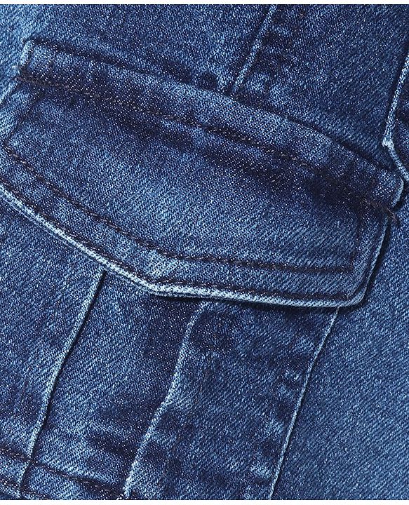Babyhug Above Knee Length Washed Stretchable Denim Shorts - Blue