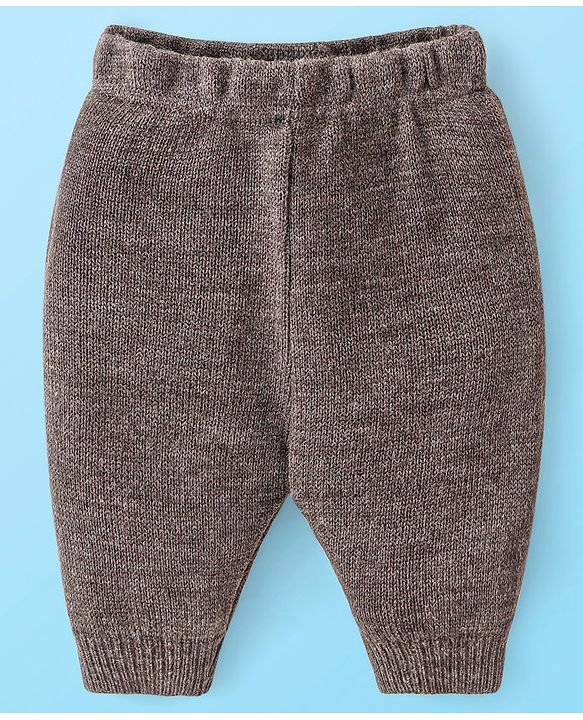 Babyhug Knitted Full Sleeves Striped Pullover Sweater Set - Grey