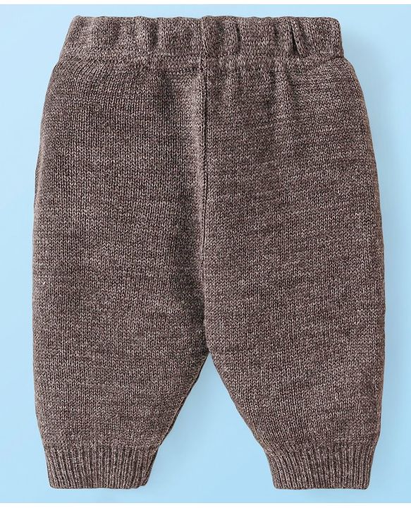 Babyhug Knitted Full Sleeves Striped Pullover Sweater Set - Grey