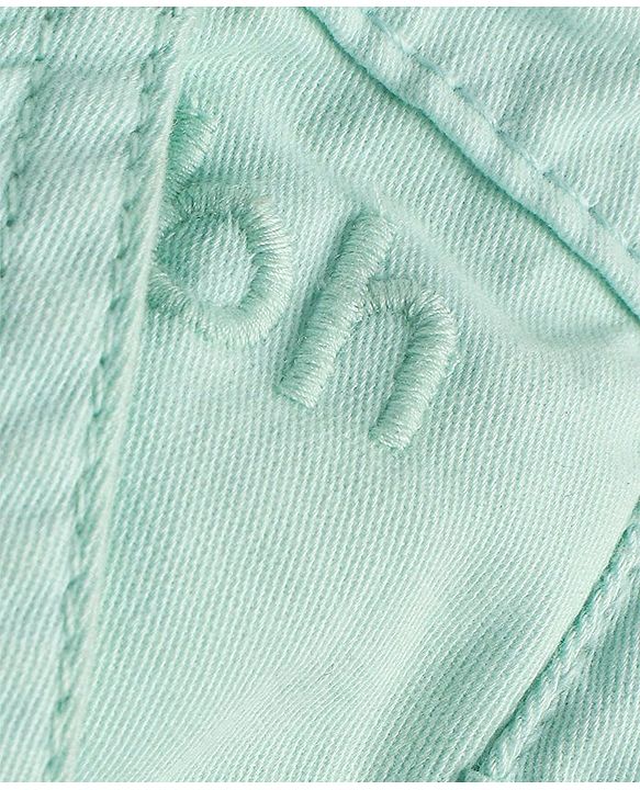 Babyhug Cotton Lycra Woven Full Length Solid Pants - Mint